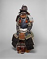 Armor (<i>Gusoku</i>), Helmet signed by Bamen Tomotsugu (Japanese, Echizen province, Toyohara, active 18th century), Iron, lacquer, copper-gold alloy (shakudō), silver, silk, horse hair, ivory, Japanese, Toyohara, Echizen province