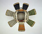 Armor (<i>Gusoku</i>), Helmet signed by Bamen Tomotsugu (Japanese, Echizen province, Toyohara, active 18th century), Iron, lacquer, copper-gold alloy (shakudō), silver, silk, horse hair, ivory, Japanese, Toyohara, Echizen province