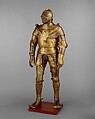 Armor Garniture, Probably of King Henry VIII of England (reigned 1509–47), Royal Workshops at Greenwich British, Steel, gold, leather, copper alloys, British, Greenwich