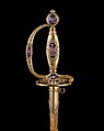 Presentation Smallsword with Scabbard, James Morisset (British, London 1738–1815), Silver, enamel, steel, paste brilliants, wood, fish skin, British, London