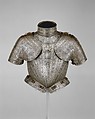 Portions of an Armor for
 Vincenzo Luigi di Capua (d. 1627), Pompeo della Cesa (Italian, Milan, ca. 1537–1610), Steel, gold, leather, copper alloy, Italian, Milan