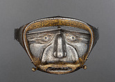 Mask Visor in Form of a Human Face, Attributed to Kolman Helmschmid (German, Augsburg 1471–1532), Steel, gold, German, Augsburg
