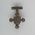 Badge or Harness Pendant, Copper, gold, enamel, Spanish