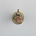 Badge or Harness Pendant, Copper, gold, enamel, Spanish