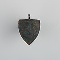 Badge or Harness Pendant, Copper, gold, enamel, possibly Spanish