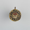 Badge or Harness Pendant, Copper, gold, enamel, Spanish
