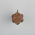 Badge or Harness Pendant, Copper, gold, enamel, possibly Spanish