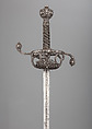 Rapier, Blade by Johannes Moum (German, Solingen, active ca. 1600–ca. 1650), Steel, wood, hilt, probably British; blade, German, Solingen