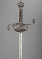 Rapier, Blade by Johannes Moum (German, Solingen, active ca. 1600–ca. 1650), Steel, wood, hilt, probably British; blade, German, Solingen