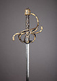 Rapier, Steel, gold, hilt, Italian; blade, Spanish, Toledo