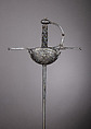 Cup-Hilted Rapier, Johann Bongen (German, Solingen, active 17th century), Steel, iron, wood, hilt, Italian, probably Naples; blade, German, Solingen