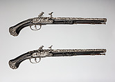 Pair of Snaphaunce Pistols, Wood (ebony), steel, North Italian