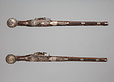 Pair of Flintlock Pistols, Steel, wood (walnut), silver, gold, French