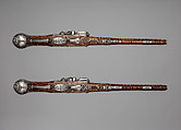Pair of Flintlock Pistols Made for Christian Ernst, Margrave of Brandenburg-Ansbach-Bayreuth-Kulmbach, Charles Froment (French, active Germany, 1657–1722), Steel, wood, silver, Franco-German, Erlangen-Neustadt
