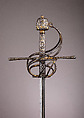Rapier with Scabbard, Decoration attributed to Gasparo Mola (Italian, Coldre ca. 1580–1640 Rome), Steel, gold, silver, leather, wood, French or Italian