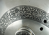 Close Helmet, Attributed to Wolfgang Grosschedel (German, Landshut, active ca. 1517–62), Steel, leather, copper alloy, German, Landshut