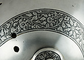 Close Helmet, Attributed to Wolfgang Grosschedel (German, Landshut, active ca. 1517–62), Steel, leather, copper alloy, German, Landshut