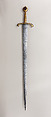 Sword, Steel, bronze, gold, silver, enamel, French