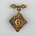 Badge or Harness Pendant, Copper, gold, enamel, Spanish