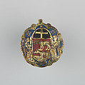 Badge or Harness Pendant, Copper, gold, enamel, Spanish