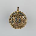 Badge or Harness Pendant, Copper, gold, enamel, Spanish
