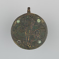Badge or Harness Pendant, Copper, gold, enamel, Spanish
