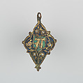 Badge or Harness Pendant, Copper, gold, enamel, Spanish