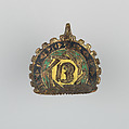 Badge or Harness Pendant, Copper, gold, enamel, Spanish