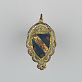 Badge or Harness Pendant, Copper, gold, enamel, Spanish