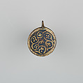 Badge or Harness Pendant, Copper, gold, enamel, possibly Spanish