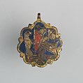 Badge or Harness Pendant, Copper, gold, enamel, Spanish