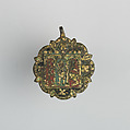 Badge or Harness Pendant, Copper, gold, enamel, Spanish