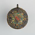 Badge or Harness Pendant, Copper, gold, enamel, Spanish