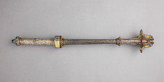 Mace with Wheellock Pistol, Steel, silver, gold, French