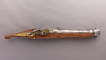 Hand Cannon, Inscribed by Kazuki Nobumichi (Japanese, active late 18th–early 19th century), Iron, gold, silver, wood, brass, Japanese