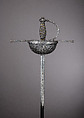 Cup-Hilted Rapier, Cup signed Carlo Piccinino (Italian, Milan, active ca. 1650–75), Steel, iron, Italian, Milan; blade, German, Solingen