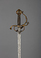 Rapier, Steel, iron, gold, wood, French