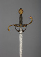 Rapier, Steel, iron, gold, wood, Italian