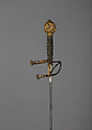 Rapier, Steel, iron, gold, wood, Italian