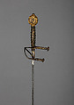 Rapier, Steel, iron, gold, wood, Italian