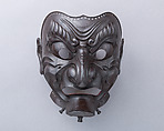 Mask, Inscribed by Myōchin Muneakira (Japanese, Edo period, 1673–1745), Iron, lacquer, Japanese