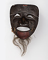 Mask (Sōmen), Iron, lacquer, hair, textile (silk), Japanese