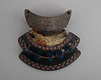 Shallow Face Mask (Tsubamé-Gata), Iron, leather, lacqeured lame, Japanese