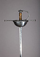 Cup-Hilted Rapier, Steel, bronze, gold, Spanish