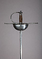Cup-Hilted Rapier, Steel, copper wire, hilt, Spanish; blade, German, Solingen