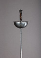Cup-Hilted Rapier, Steel, copper wire, hilt, Spanish; blade, German, Solingen