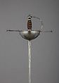 Cup-Hilted Rapier, Steel, copper wire, hilt, Spanish; blade, German