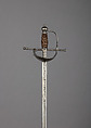 Rapier with Scabbard, Steel, leather, copper wire, Spanish, Toledo