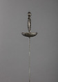 Rapier with Scabbard, Steel, leather, brass, Italian