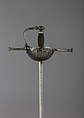 Cup-Hilted Rapier, Blade inscribed by Peter Tesche (German, Solingen, active mid-17th century), Steel, wood, iron, leather, German, Solingen; hilt, possibly Spanish